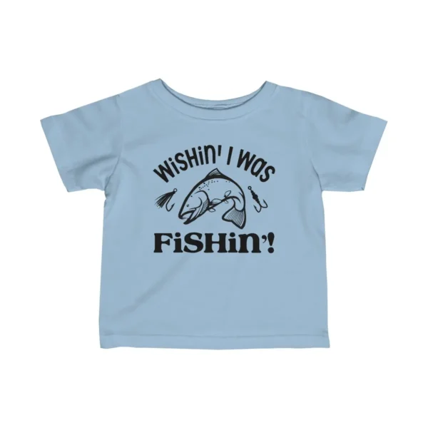 Adorable Wishin I was Fishin' Infant Fine Jersey Tee