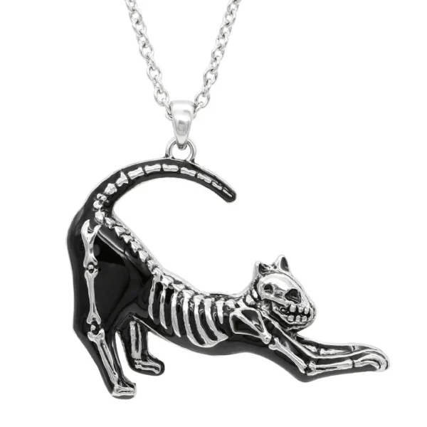 Controse Yoga Cat Skeleton Necklace