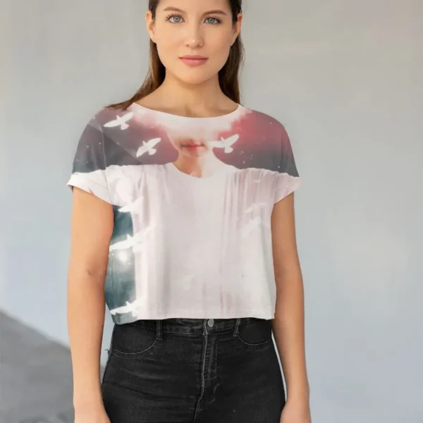 LUCIDITY All-Over Print Crop Tee