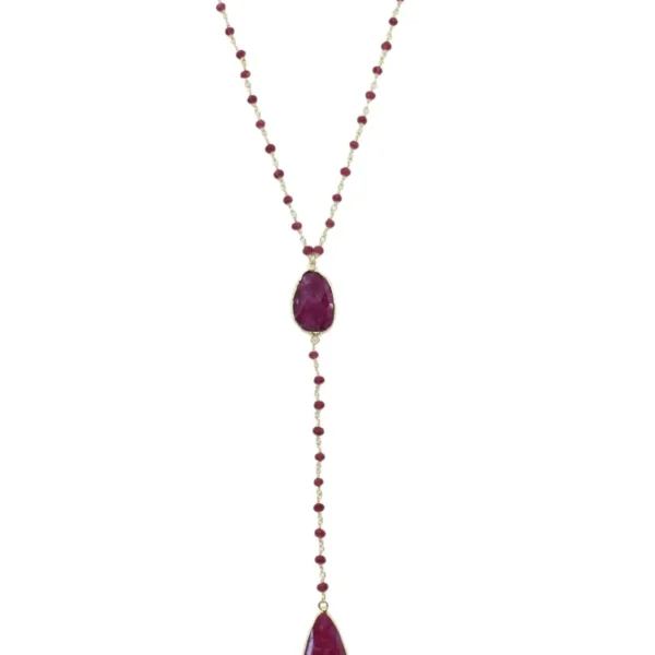 Diana Montecito Necklace in Ruby with Ruby Drop