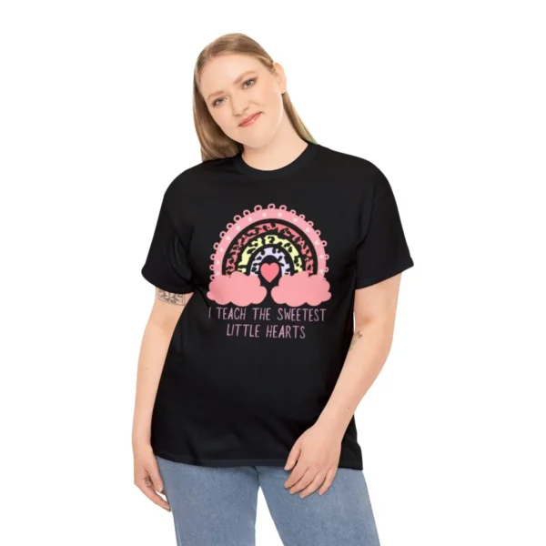 I Teach The Sweetest Hearts Rainbow Teacher Valentines Day-Unisex shirts