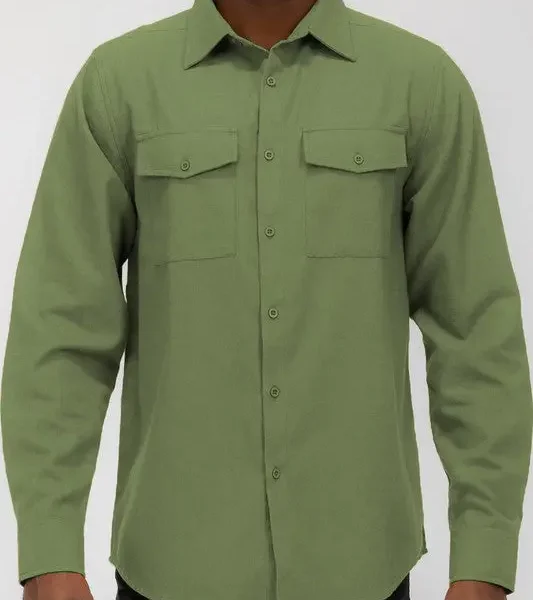 Weiv Mens Solid Flannel Shirt